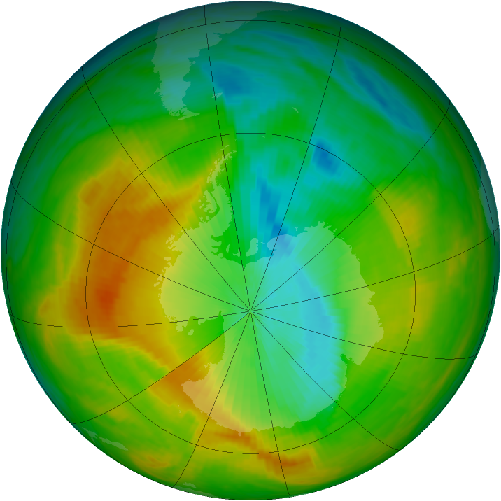 Antarctic ozone map for 10 November 1983